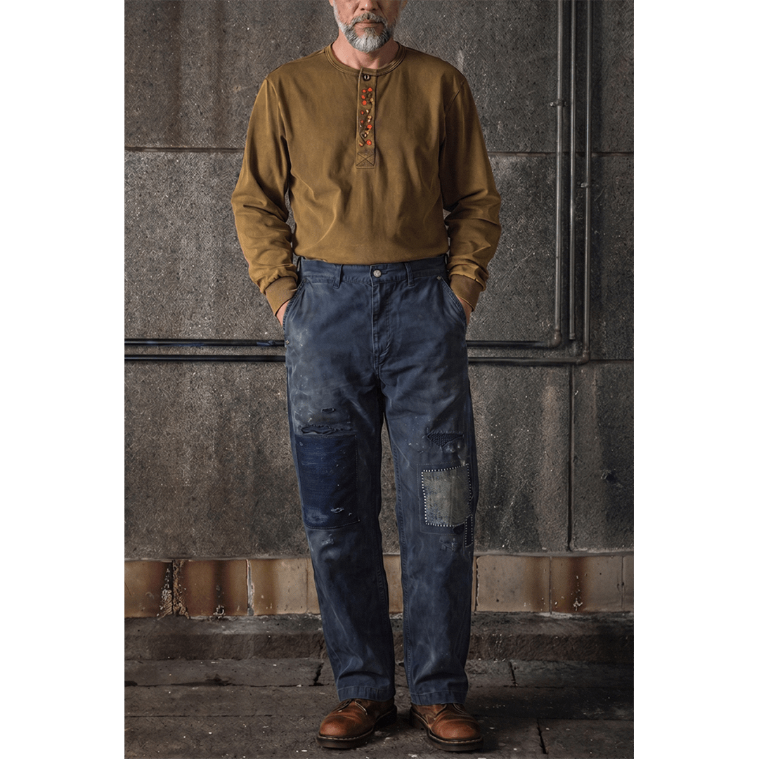 「AWA JAPAN INDIGO」- TAKUMI COVENANT LABOR PANTS (DR0229) - Nttitudoo MFG