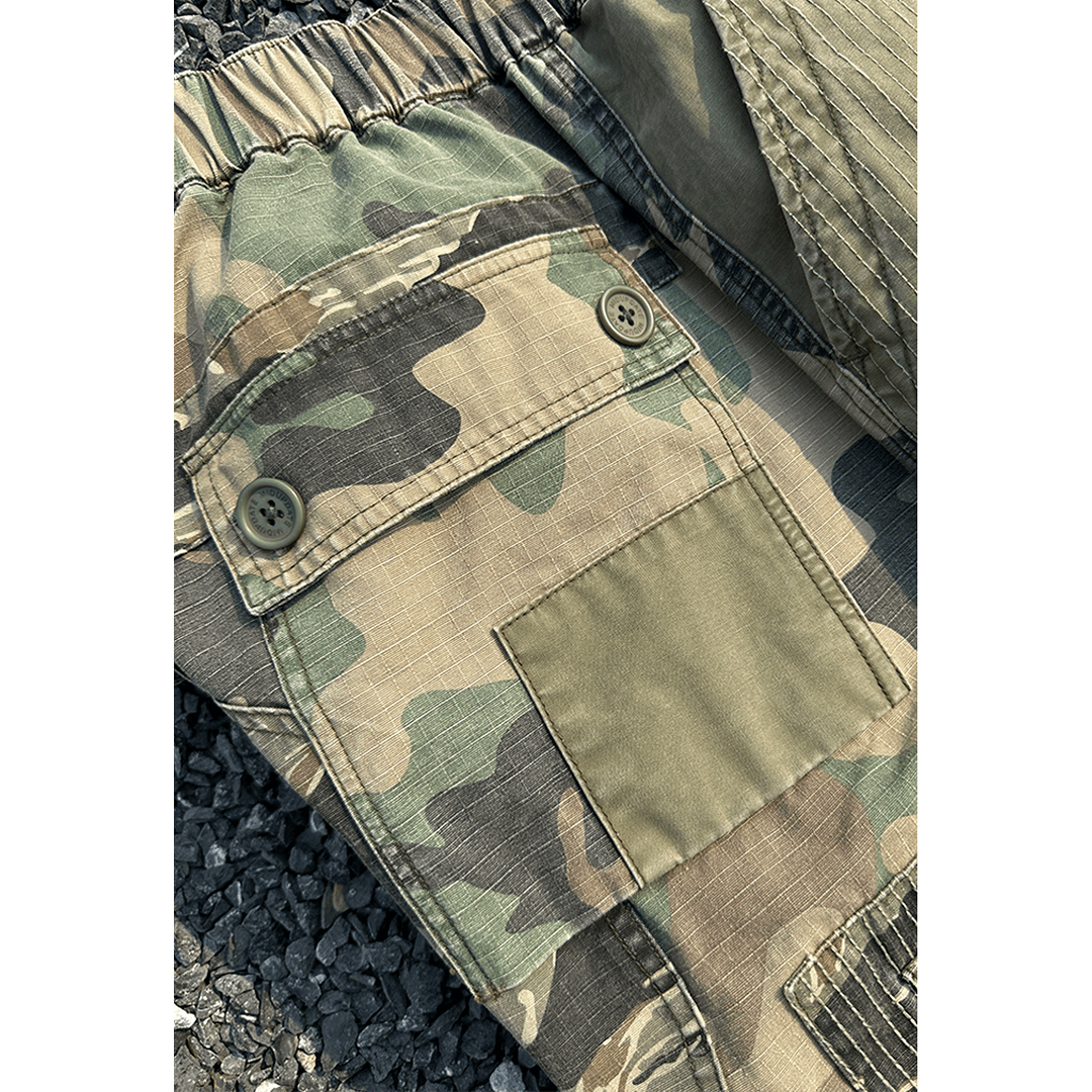 CAMOUFLAGE - BORO PATCHWORKS COMBAT PANTS (DR0179) - Nttitudoo MFG
