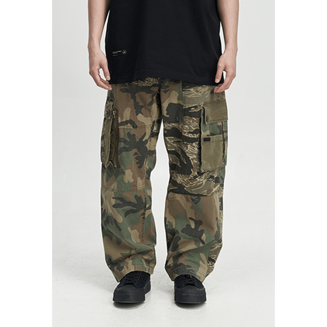 CAMOUFLAGE - BORO PATCHWORKS COMBAT PANTS (DR0179) - Nttitudoo MFG