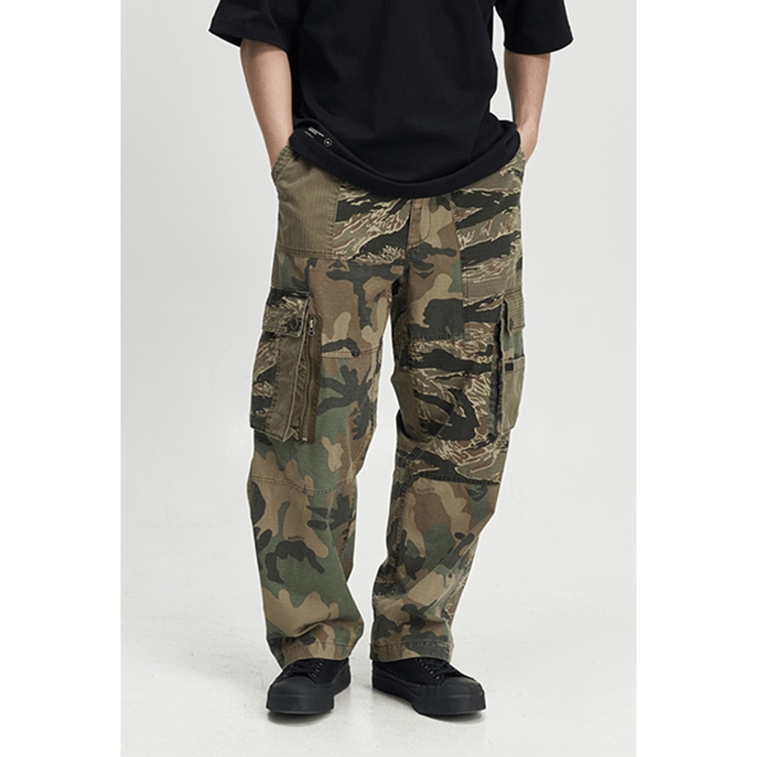 CAMOUFLAGE - BORO PATCHWORKS COMBAT PANTS (DR0179) - Nttitudoo MFG