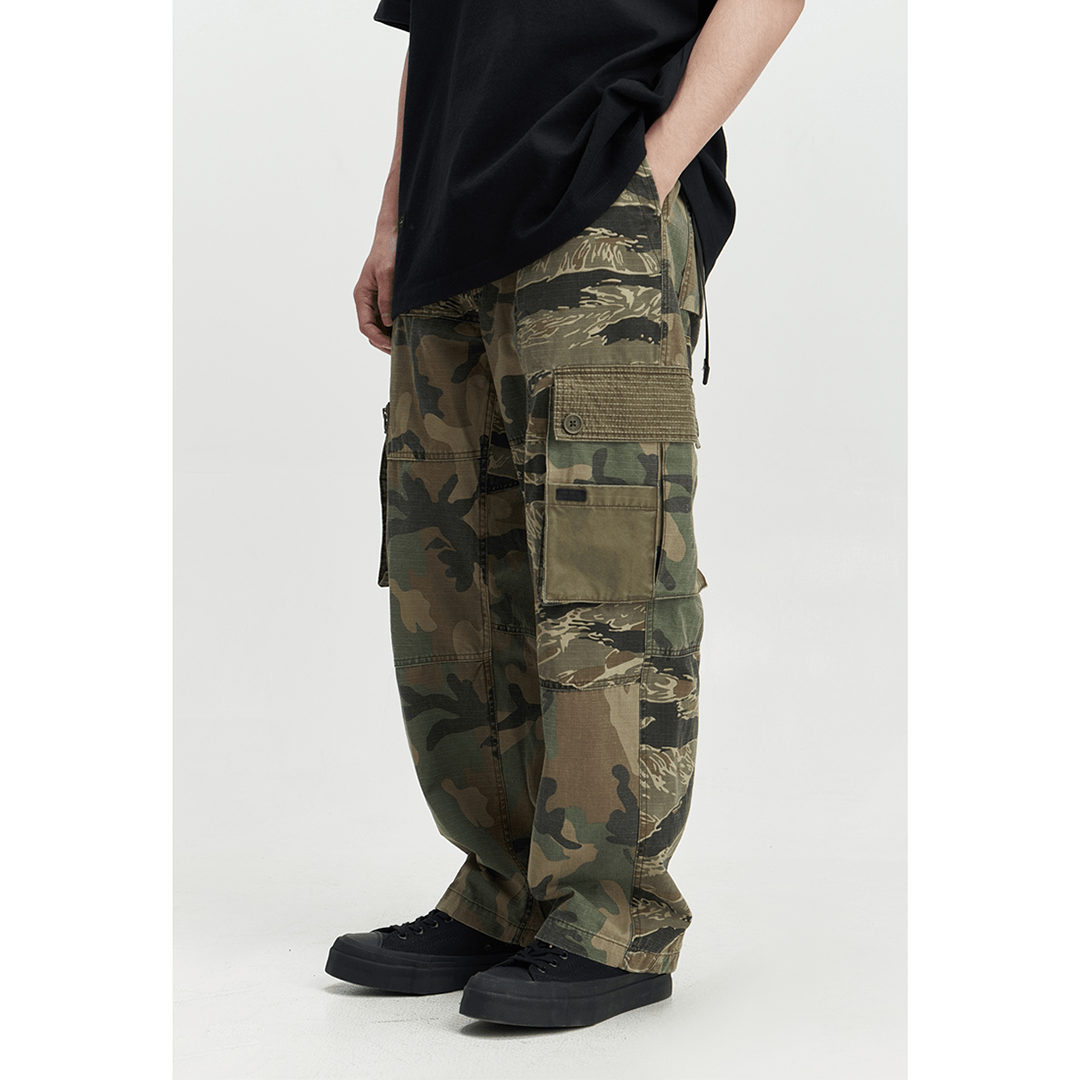 CAMOUFLAGE - BORO PATCHWORKS COMBAT PANTS (DR0179) - Nttitudoo MFG