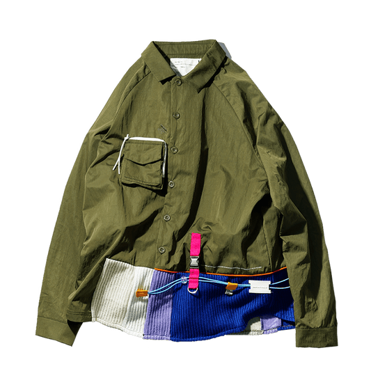 COPOSITE KNIT PATCHWORK SHIRT (EL0006) - Nttitudoo MFG