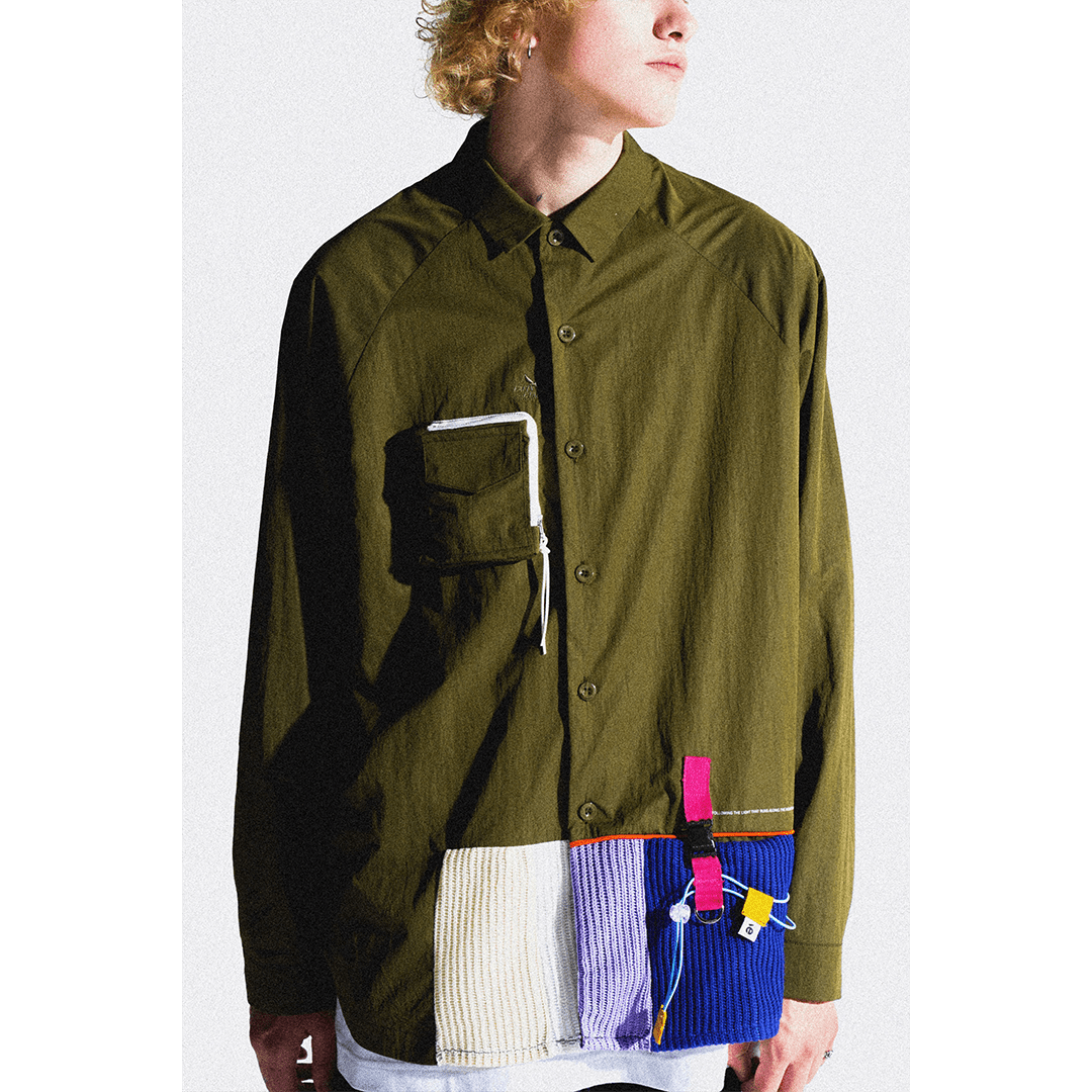 COPOSITE KNIT PATCHWORK SHIRT (EL0006) - Nttitudoo MFG