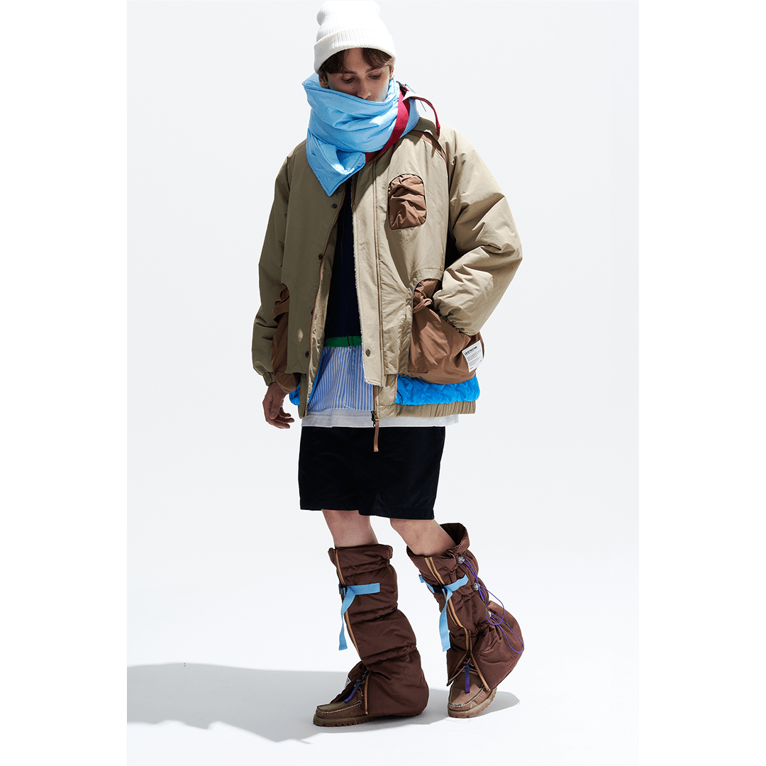 DECONSTRUCTED FAUX LAYERED SORONA® BIOFIBER FILLING ICON COAT (DR0041) - Nttitudoo MFG