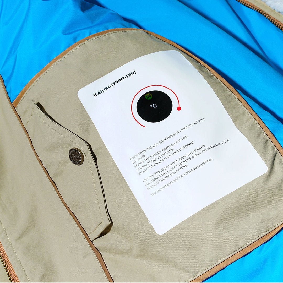 DECONSTRUCTED FAUX LAYERED SORONA® BIOFIBER FILLING ICON COAT (DR0041) - Nttitudoo MFG