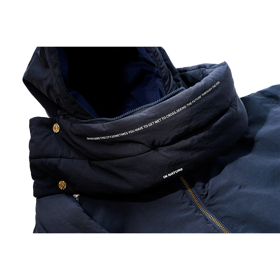 DETACHABLE SCARF COLOR BLOCK ERUFU COAT (EL0003) - Nttitudoo MFG