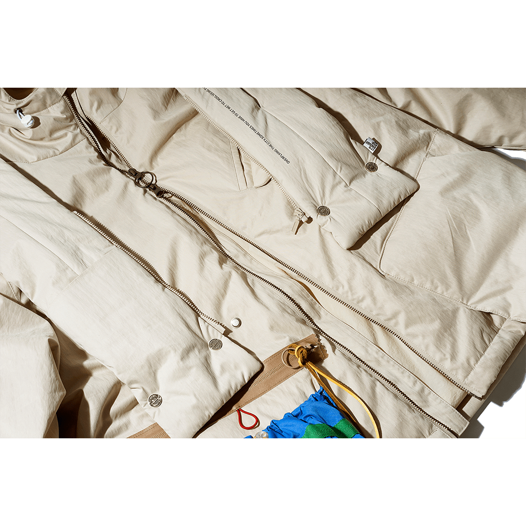 DETACHABLE SCARF COLOR BLOCK ERUFU COAT (EL0003) - Nttitudoo MFG