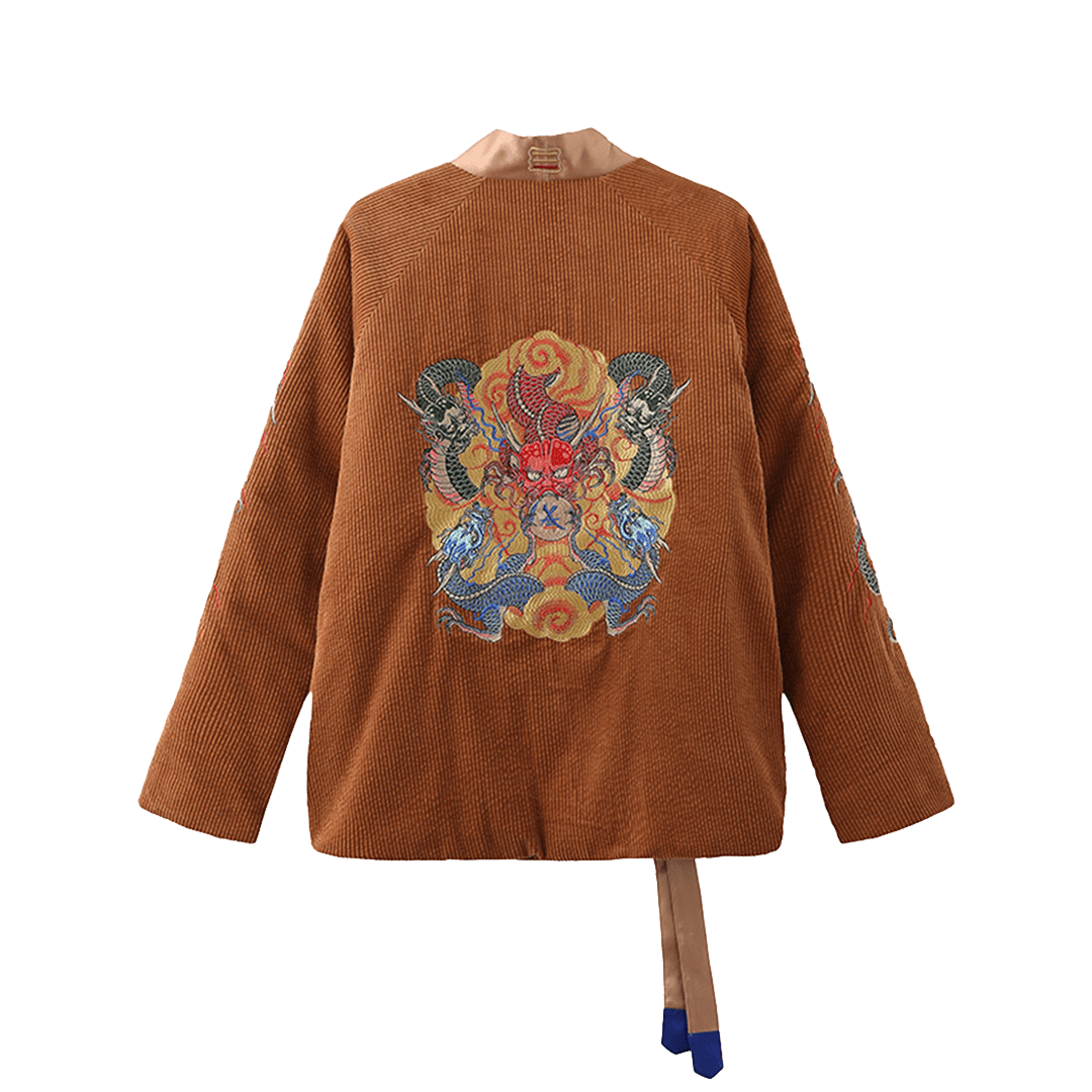 「DRAGON - SOAR」 BUDDHIST - ZEN - SAYINGS YOKOSUKA EMBROIDERY SAMUE COAT (TT0001) - Nttitudoo MFG
