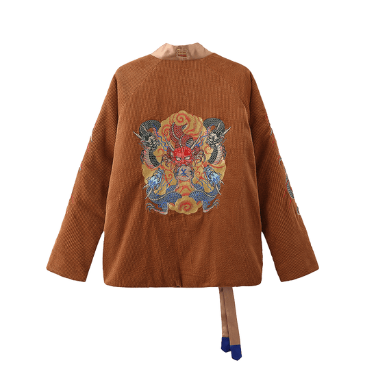 「DRAGON - SOAR」 BUDDHIST - ZEN - SAYINGS YOKOSUKA EMBROIDERY SAMUE COAT (TT0001) - Nttitudoo MFG