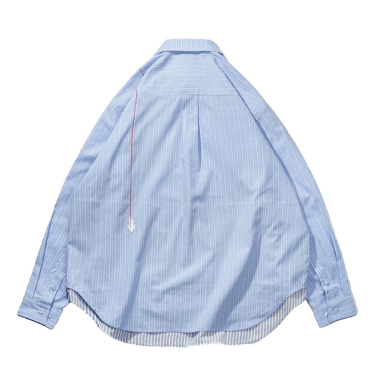 EMBROIDERIED FAUX - LAYERED FAGGOTING STRIPE PATCHWORK SHIRT (EL0005) - Nttitudoo MFG
