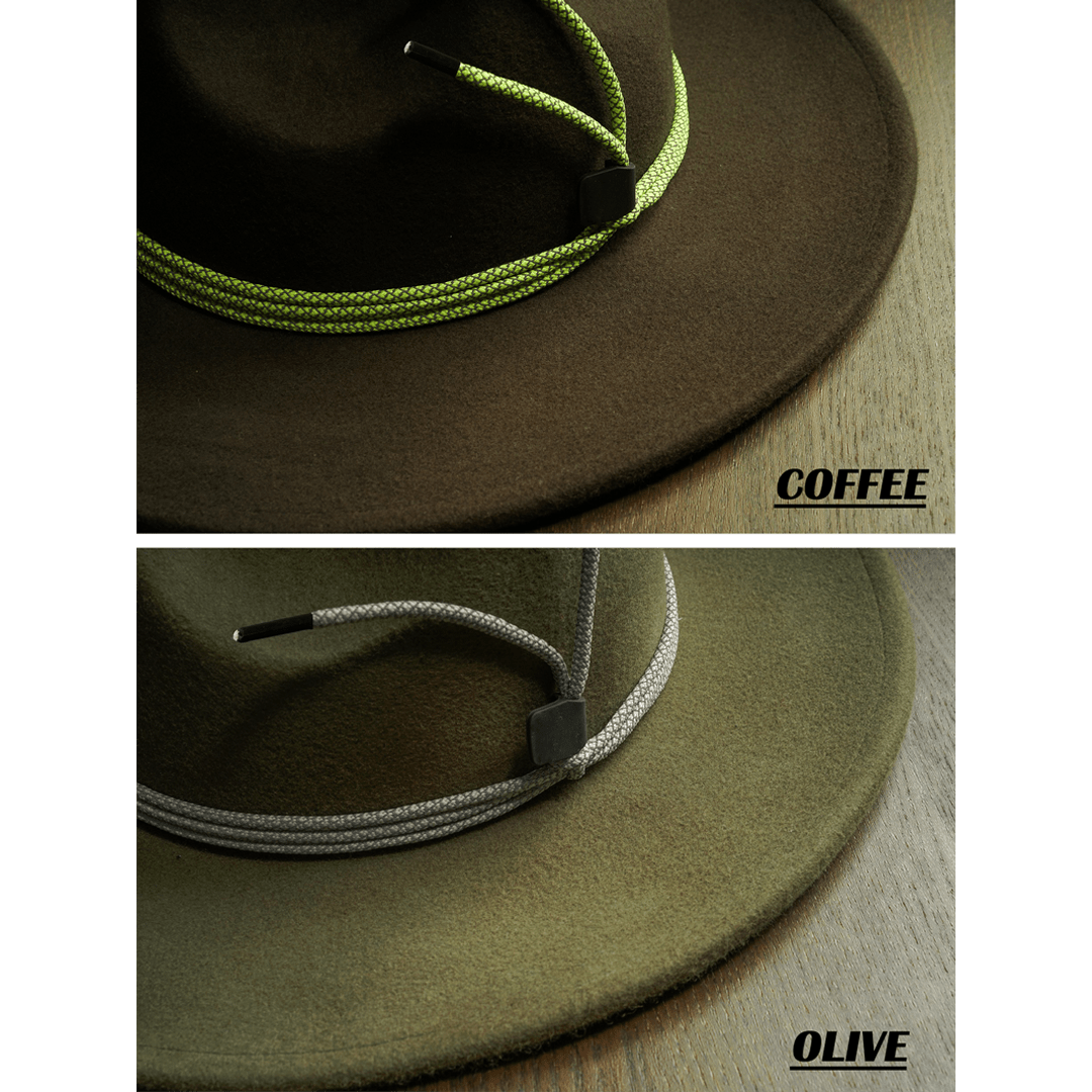 HAND - DYED PURE WOOL REFLECTIVE CORD RANGER HAT (SL0005) - Nttitudoo MFG