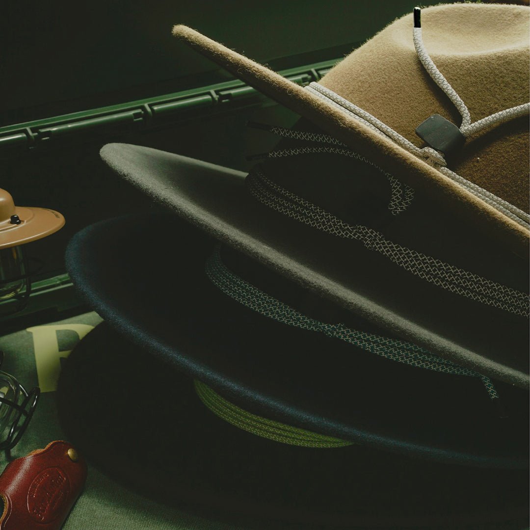 HAND - DYED PURE WOOL REFLECTIVE CORD RANGER HAT (SL0005) - Nttitudoo MFG