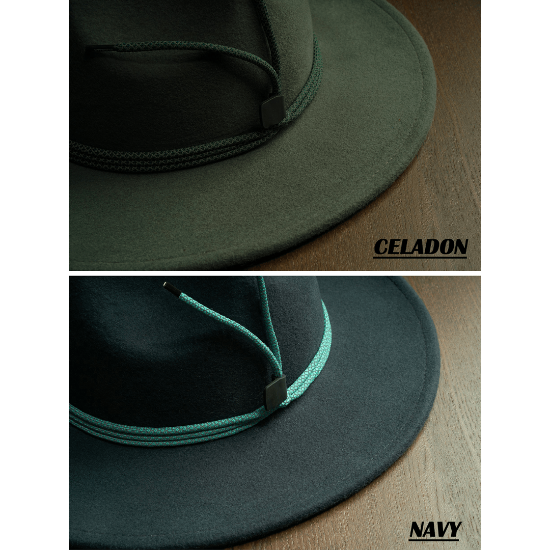HAND - DYED PURE WOOL REFLECTIVE CORD RANGER HAT (SL0005) - Nttitudoo MFG