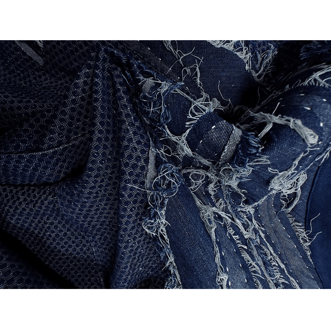 HANDMADE FRAYED RYURIN - PATCHWORK HAORI JACKET(DR0071) - Nttitudoo MFG