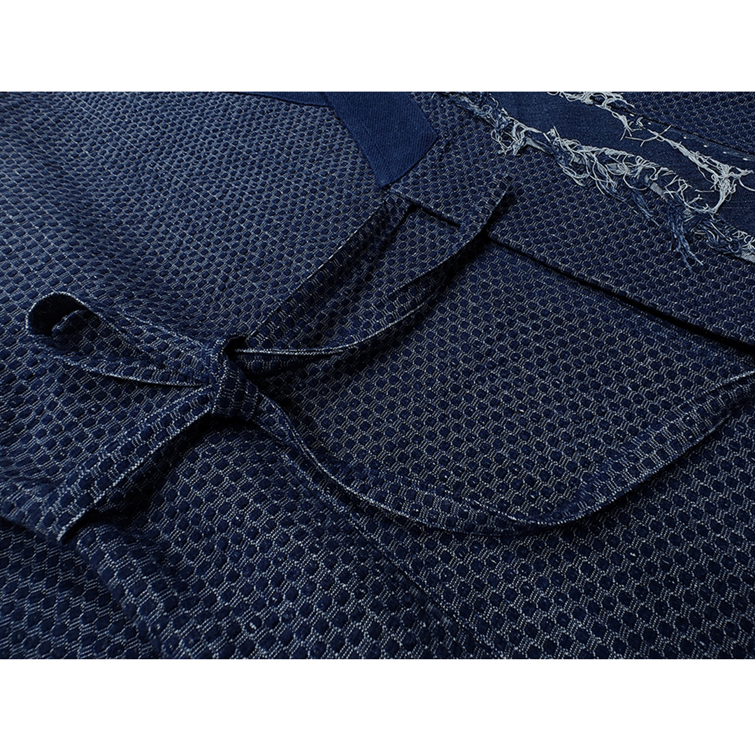 HANDMADE FRAYED RYURIN - PATCHWORK HAORI JACKET(DR0071) - Nttitudoo MFG