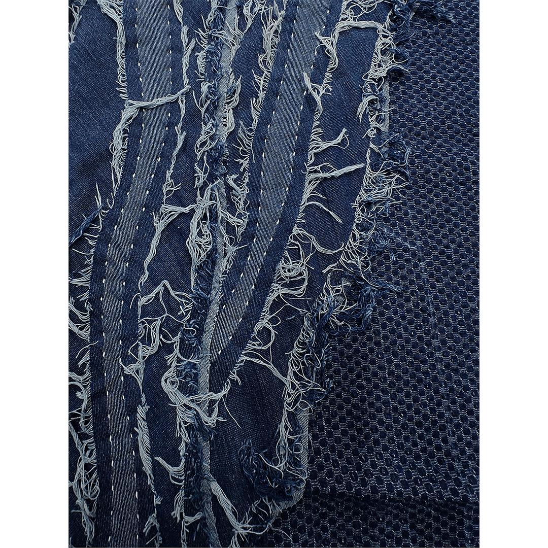 HANDMADE FRAYED RYURIN - PATCHWORK HAORI JACKET(DR0071) - Nttitudoo MFG