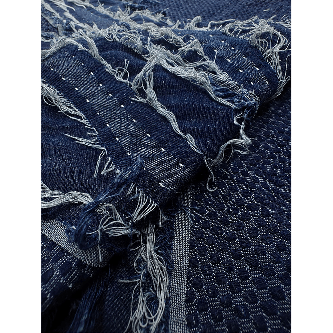 HANDMADE FRAYED RYURIN - PATCHWORK HAORI JACKET(DR0071) - Nttitudoo MFG