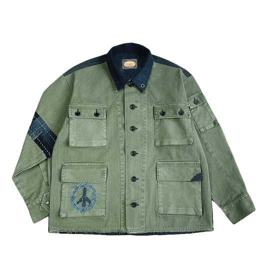 HANDMADE SASHIKO DECO FRENCH COMBO JACKET (MM0010) - Nttitudoo MFG