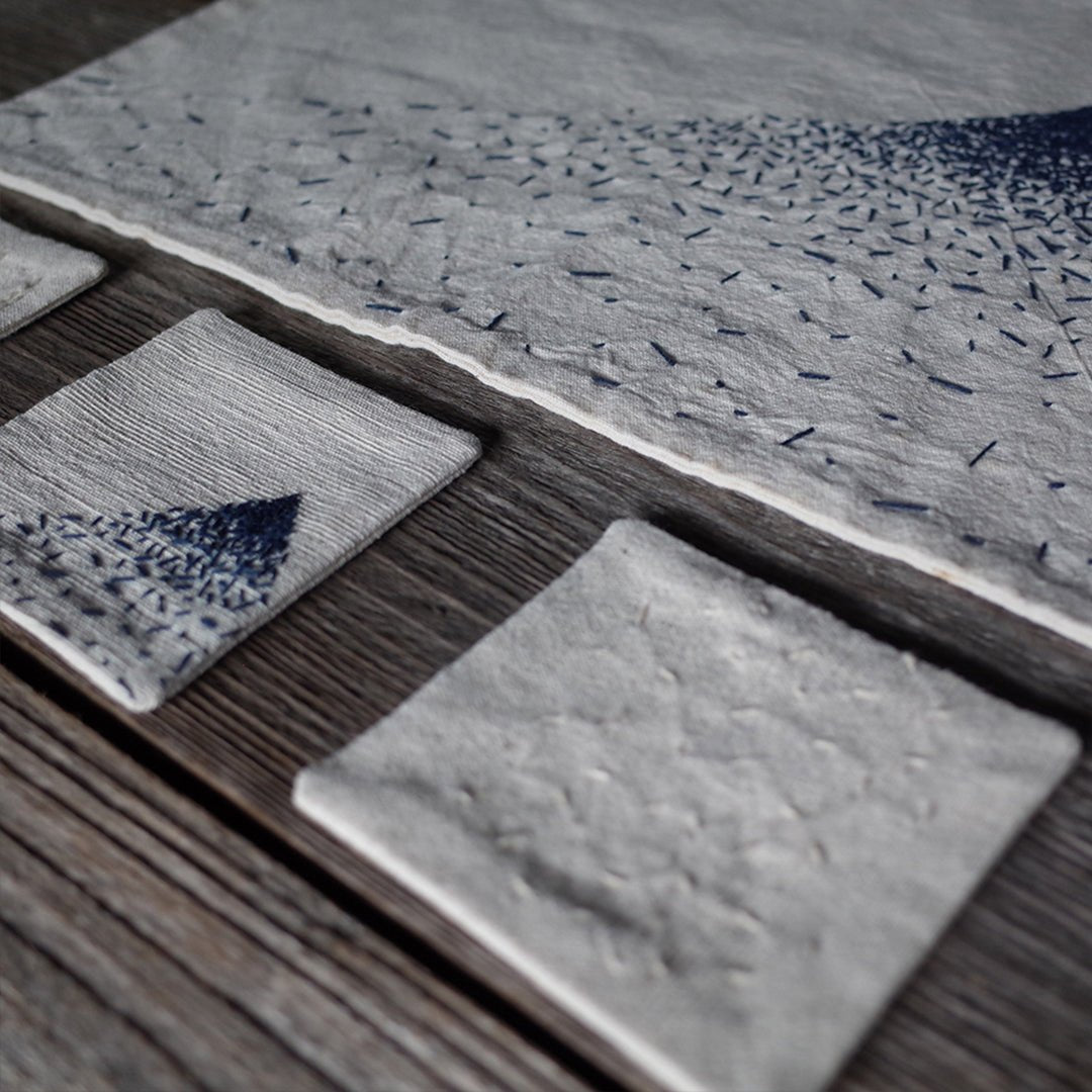 HANDMADE SASHIKO SADO PLACEMAT & COASTERS SET (DR0088) - Nttitudoo MFG