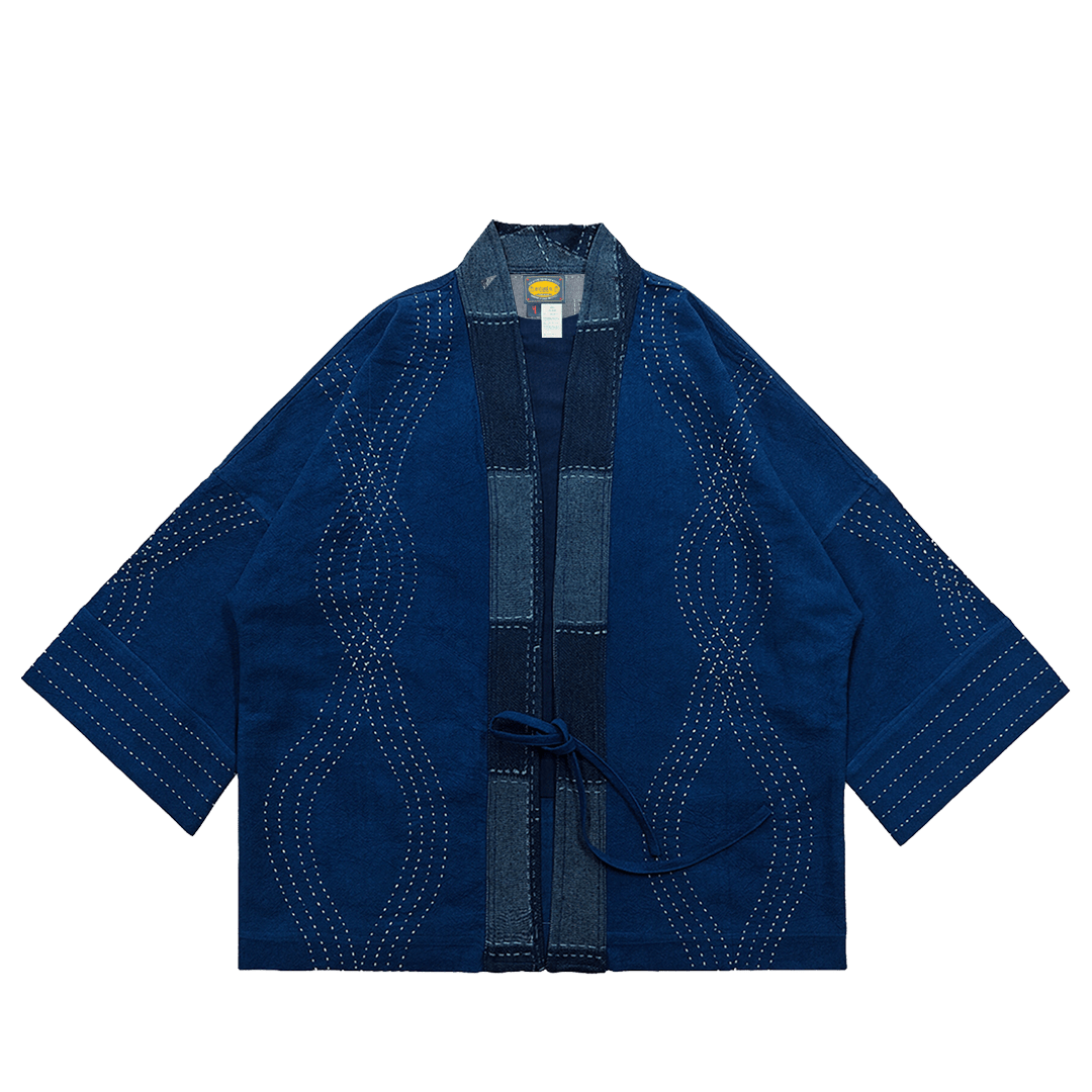 HANDMADE SASHIKO SHINKA - PATCHWORK HAORI JACKET(DR0070) - Nttitudoo MFG