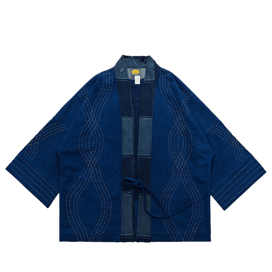 HANDMADE SASHIKO SHINKA - PATCHWORK HAORI JACKET(DR0070) - Nttitudoo MFG