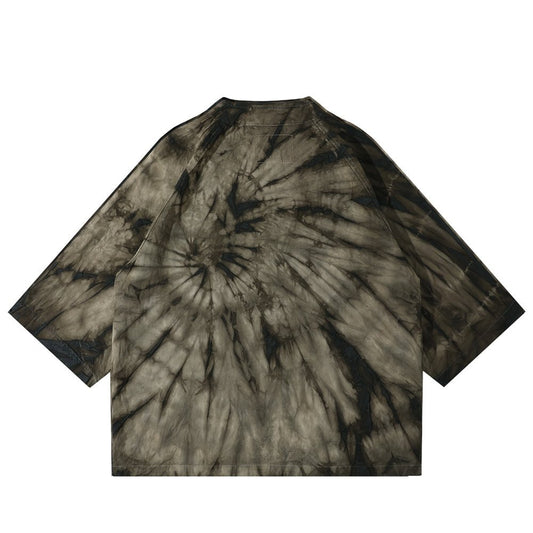 HANDMADE SHIBORI - DYEING「ZEN COMBO」HAPPI SHIRT (DR0136) - Nttitudoo MFG