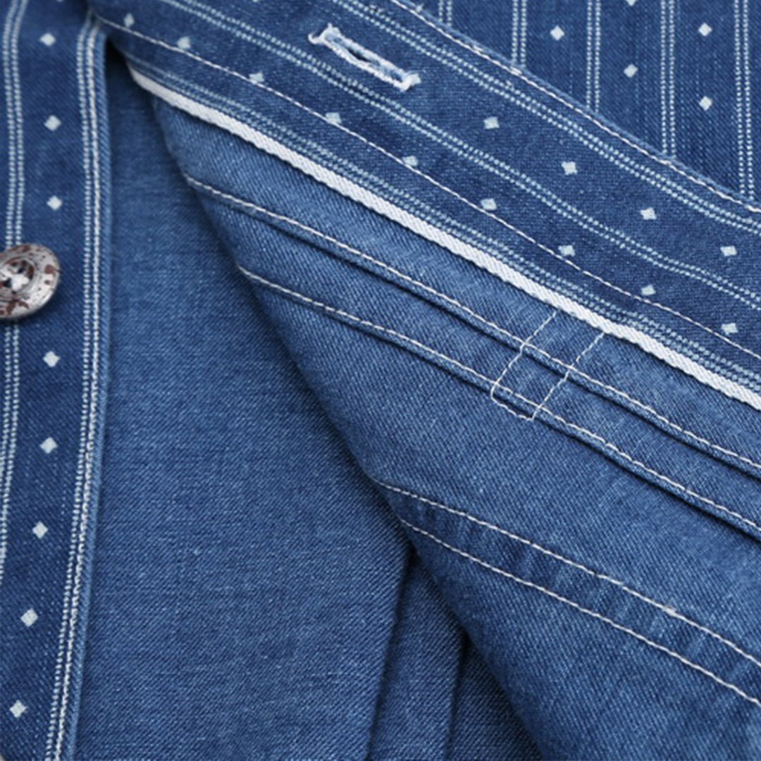 INDIGO - DOUBLE - DYE SELVEDGE WABASH JACKET (DR0040) - Nttitudoo MFG