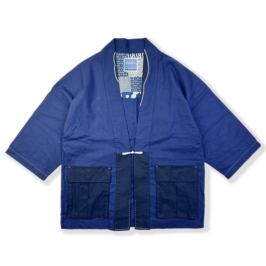 INDIGO - DYED 3/4 SLEEVE STREET KIMONO (DR0061) - Nttitudoo MFG