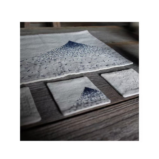 JAPANESE HANDMADE SASHIKO PLACEMAT & COASTERS SET (DR0088) - Nttitudoo MFG