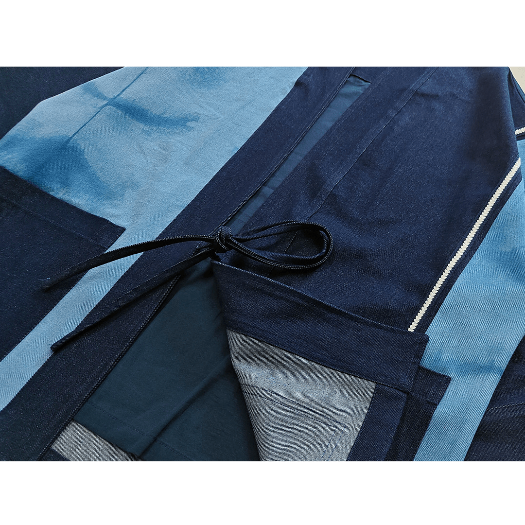 「KAIHA」TIE - DYED - PATCHWORK HAORI JACKET (DR0198) - Nttitudoo MFG
