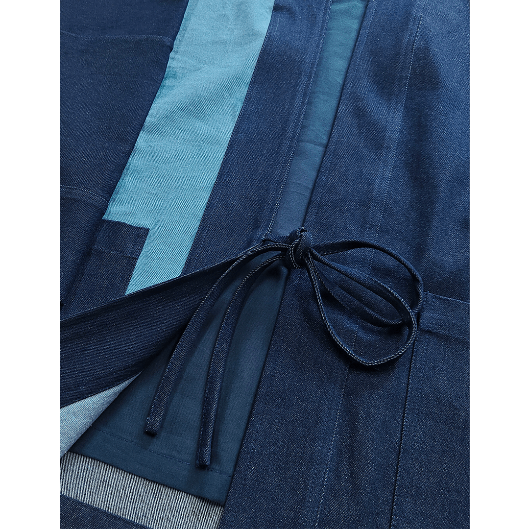 「KAIHA」TIE - DYED - PATCHWORK HAORI JACKET (DR0198) - Nttitudoo MFG