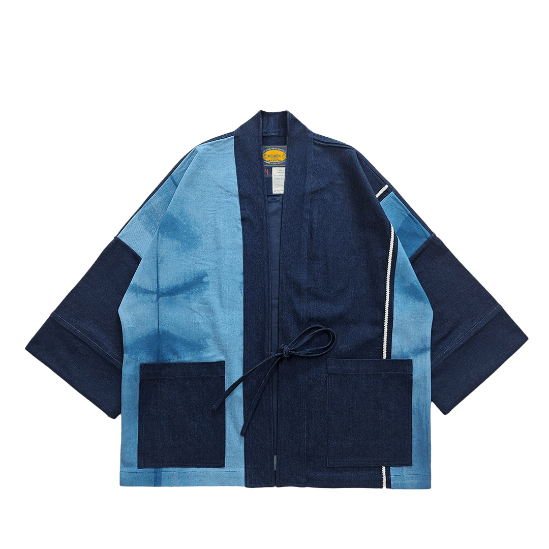 「KAIHA」TIE - DYED - PATCHWORK HAORI JACKET (DR0198) - Nttitudoo MFG