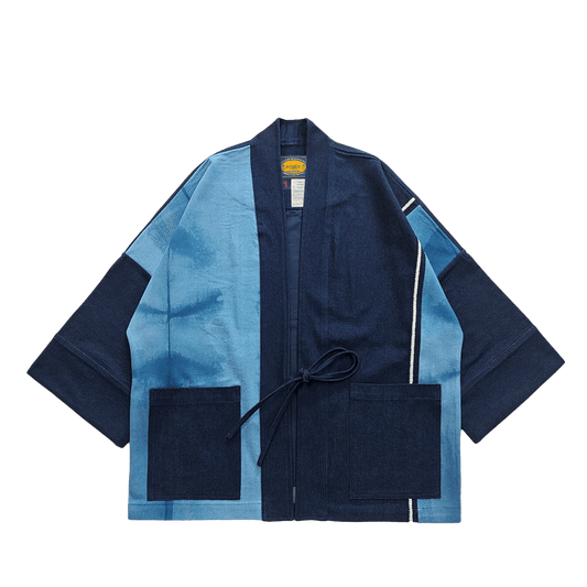 「KAIHA」TIE - DYED - PATCHWORK HAORI JACKET (DR0198) - Nttitudoo MFG