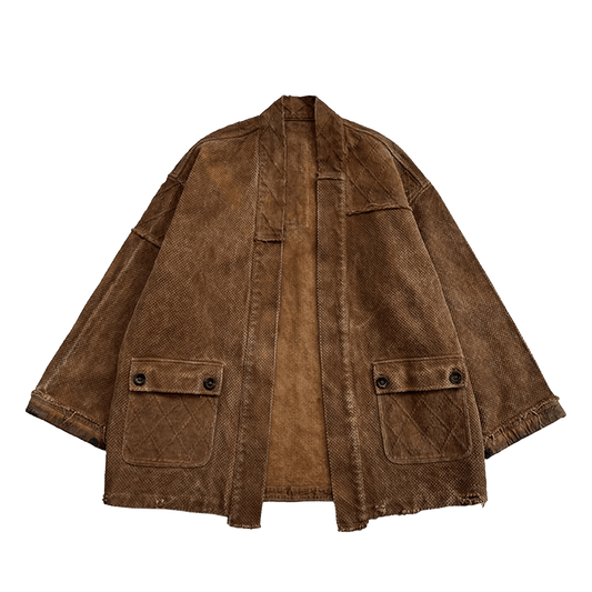 KAKISHIBU - DYED KENDO STREET KIMONO (DR0039) - Nttitudoo MFG