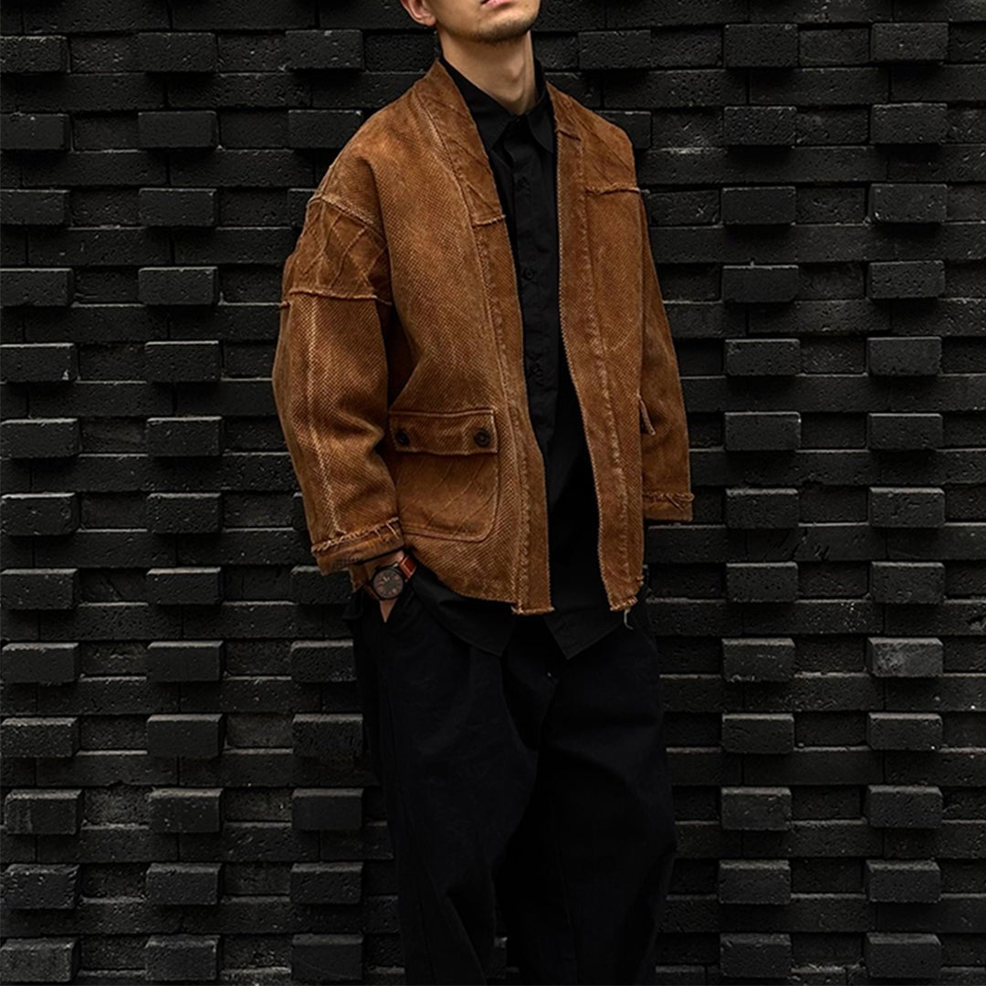 KAKISHIBU - DYED KENDO STREET KIMONO (DR0039) - Nttitudoo MFG