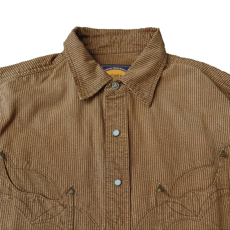 【LIMITED EDITION · OKAYAMA VERSION】1890’S RETRO WESTERN STRIPE JACQUARD DUEL COLT SHIRT (DR0016) - Nttitudoo MFG