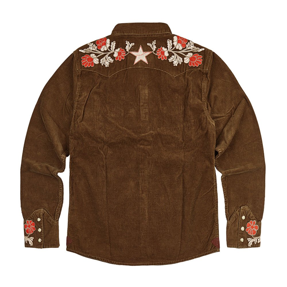 【LIMITED EDITION · OKAYAMA VERSION】1930'S FRENCH RETRO EMBROIDERY CORDUROY JARDINIER EUGÈNE SHIRT (DR0034) - Nttitudoo MFG