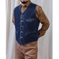 【LIMITED EDITION · OKAYAMA VERSION】1940'S WESTERN ANTIQUE LOOM SELVEDGE BRENNER VEST (DR0017) - Nttitudoo MFG