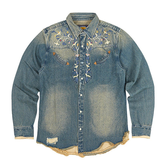 【LIMITED EDITION · OKAYAMA VERSION】1950’S RETRO WESTERN EMBROIDERY BANDERAS SHIRT (DR0033) - Nttitudoo MFG