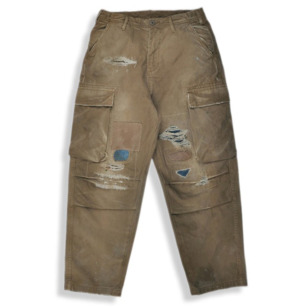 【LIMITED EDITION · OKAYAMA VERSION】AMERICAN RANCH RETRO HANDMADE-DISTRESSED SPLATTER-PAINTED WORK PANTS (OM0022) - Nttitudoo MFG