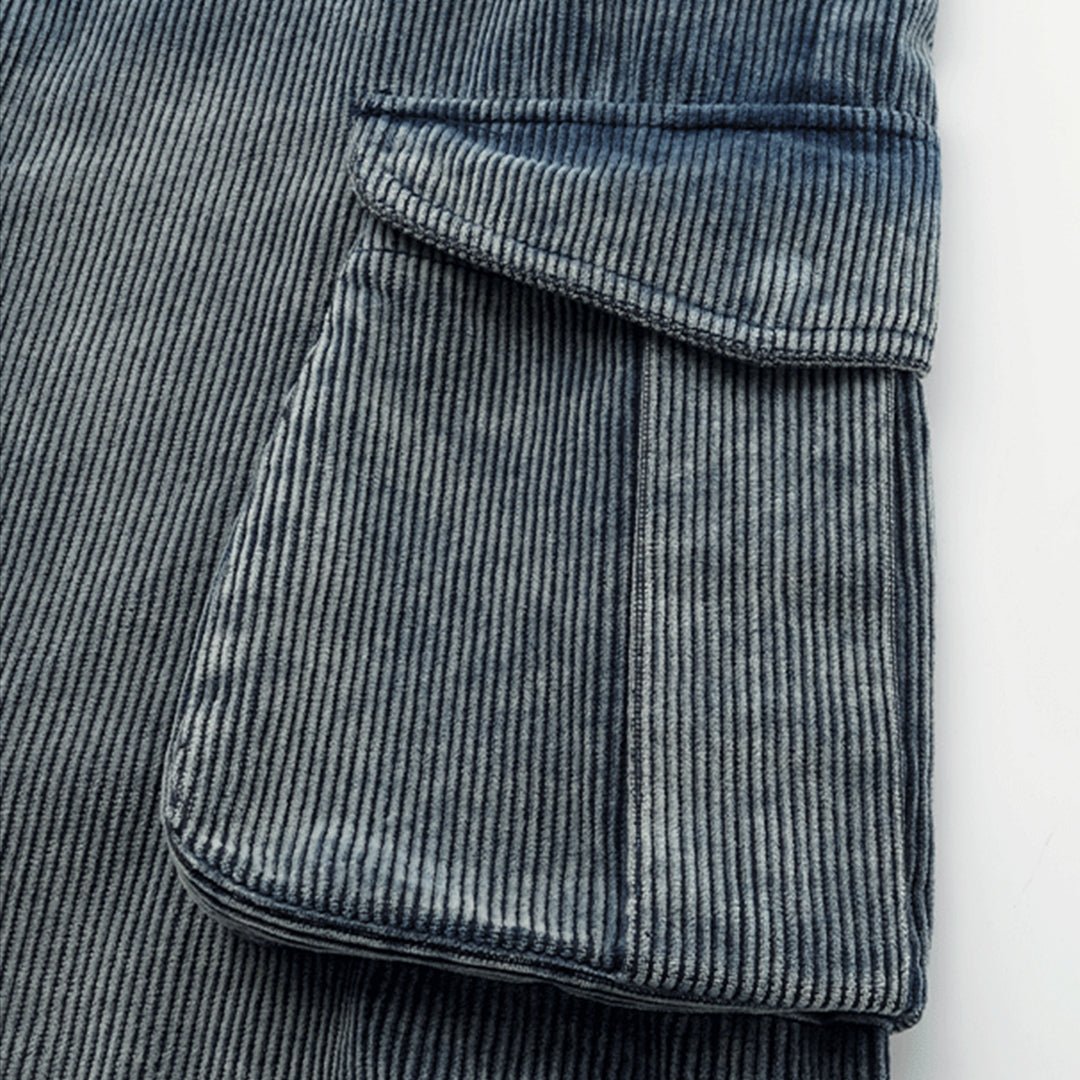 MASHU - BLUE OVERDYE CORDUROY PANTS (DR0162) - Nttitudoo MFG