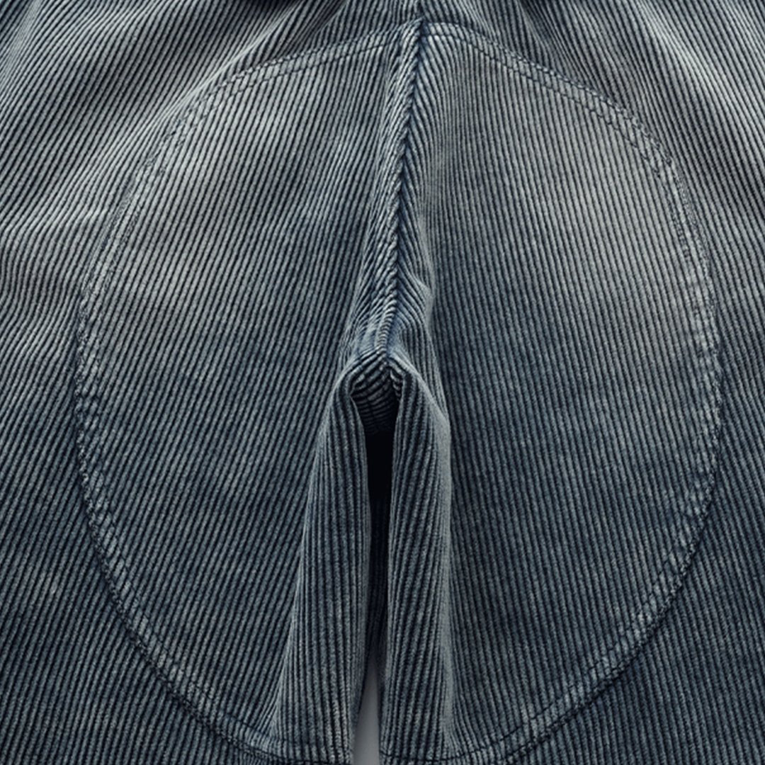 MASHU - BLUE OVERDYE CORDUROY PANTS (DR0162) - Nttitudoo MFG