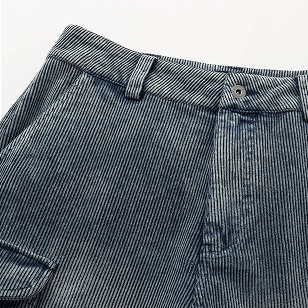 MASHU - BLUE OVERDYE CORDUROY PANTS (DR0162) - Nttitudoo MFG
