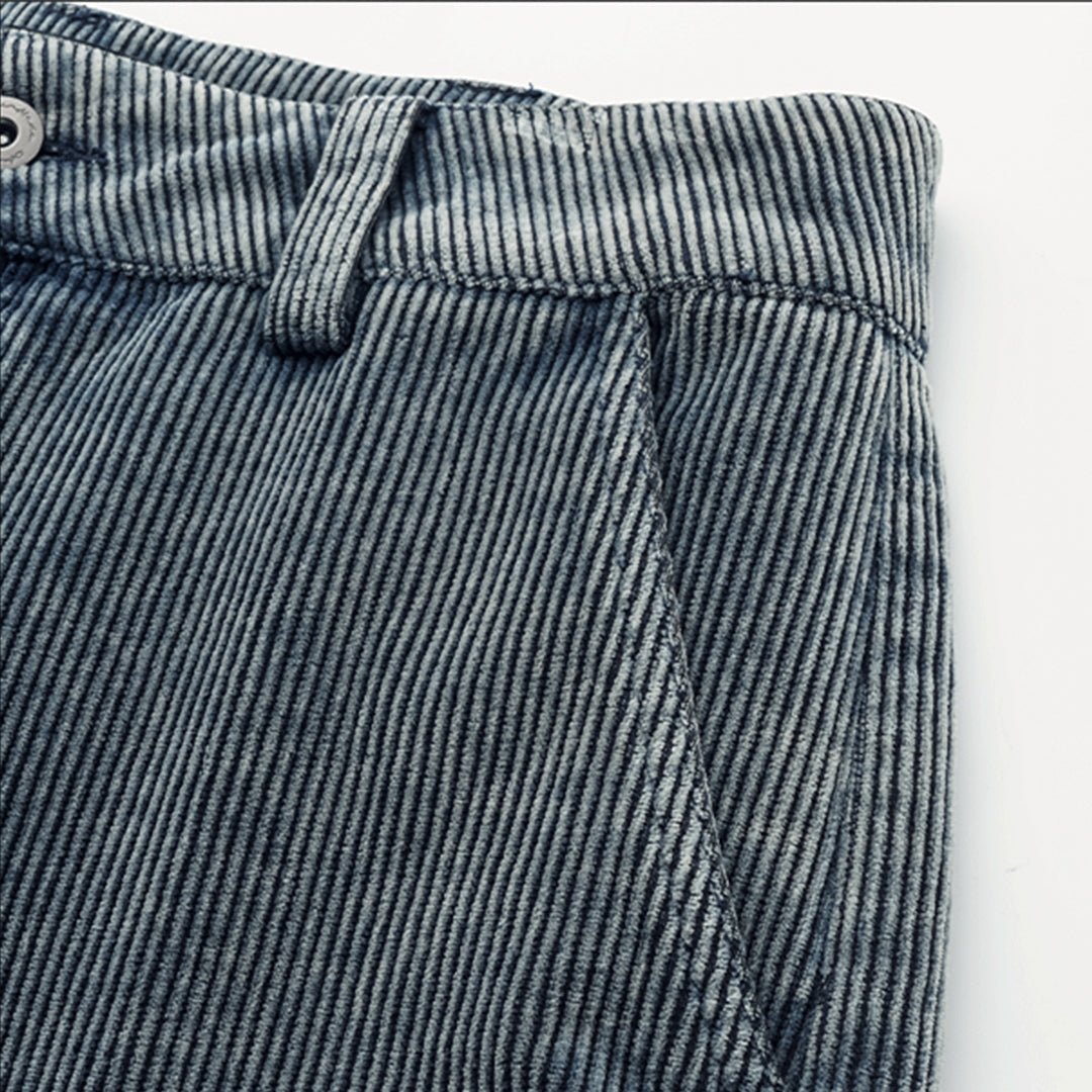 MASHU - BLUE OVERDYE CORDUROY PANTS (DR0162) - Nttitudoo MFG