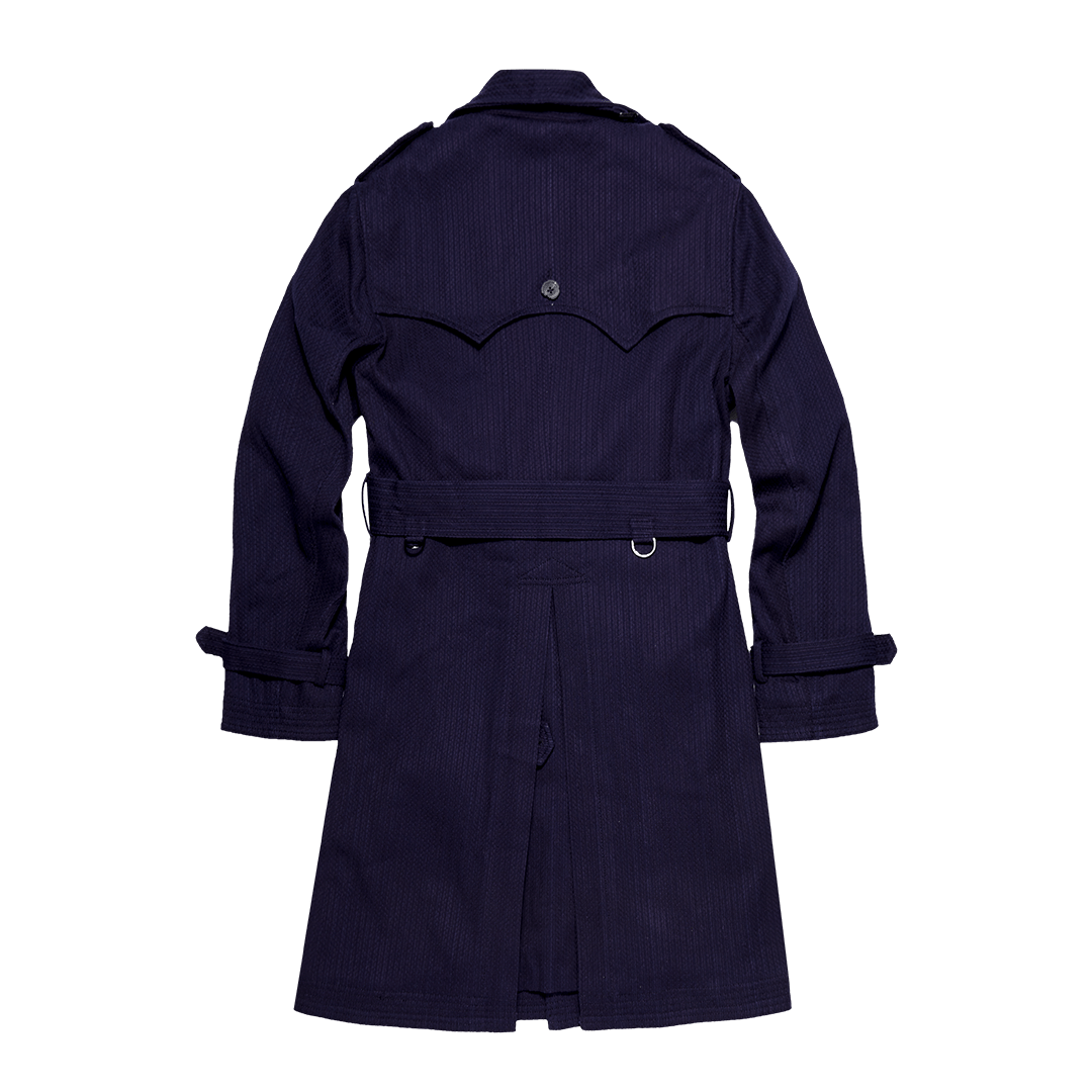 METROLOLITAN TRENCH INDIGO KENDO COAT (DR0066) - Nttitudoo MFG