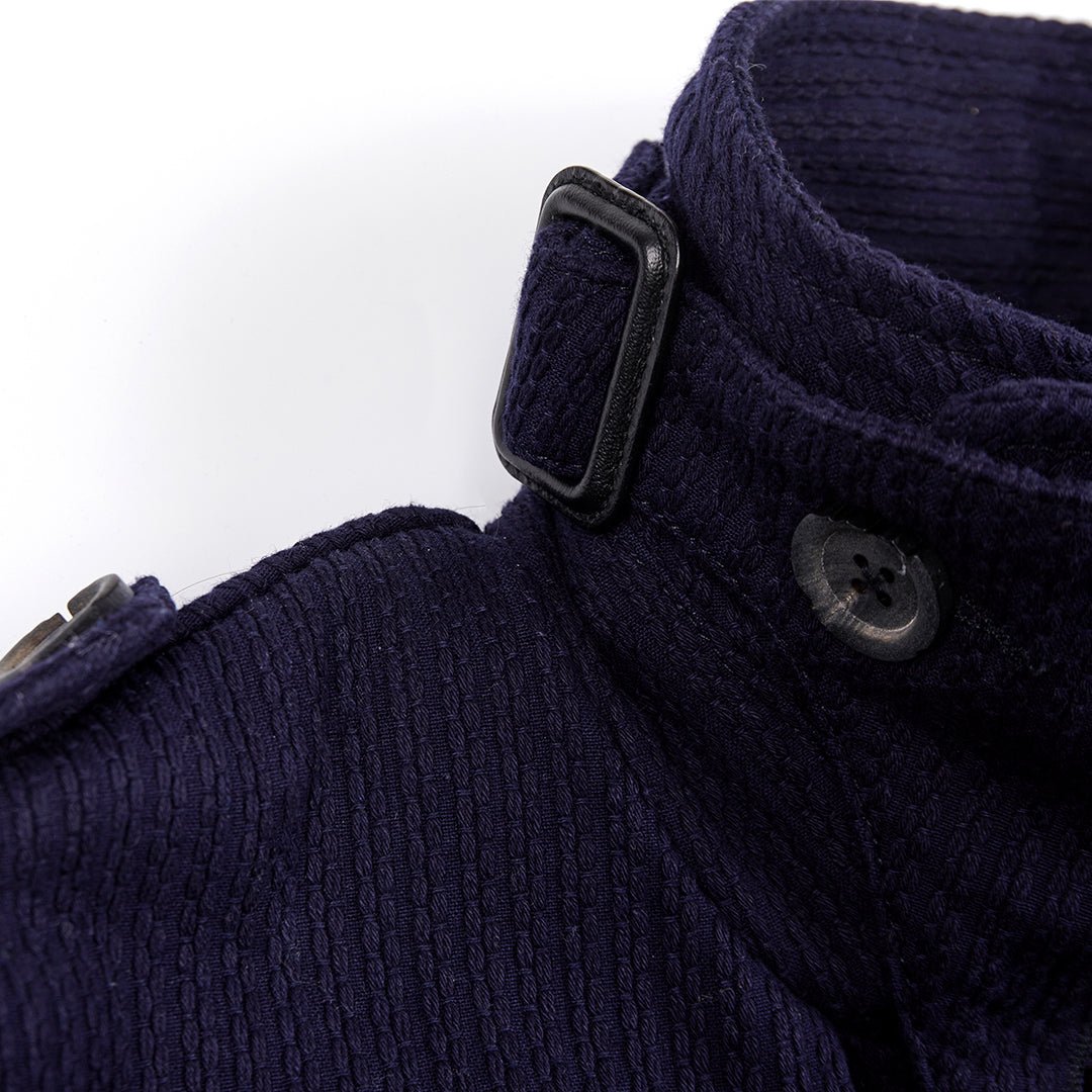 METROLOLITAN TRENCH INDIGO KENDO COAT (DR0066) - Nttitudoo MFG