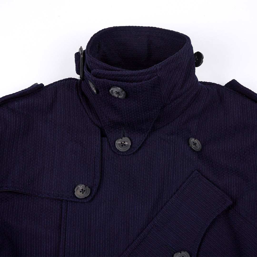 METROLOLITAN TRENCH INDIGO KENDO COAT (DR0066) - Nttitudoo MFG