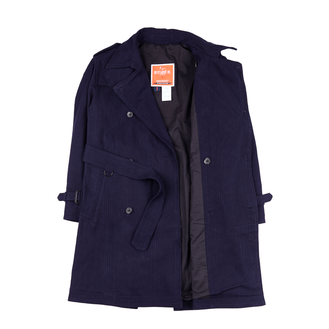 METROLOLITAN TRENCH INDIGO KENDO COAT (DR0066) - Nttitudoo MFG