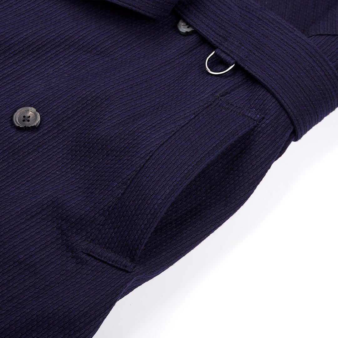 METROLOLITAN TRENCH INDIGO KENDO COAT (DR0066) - Nttitudoo MFG
