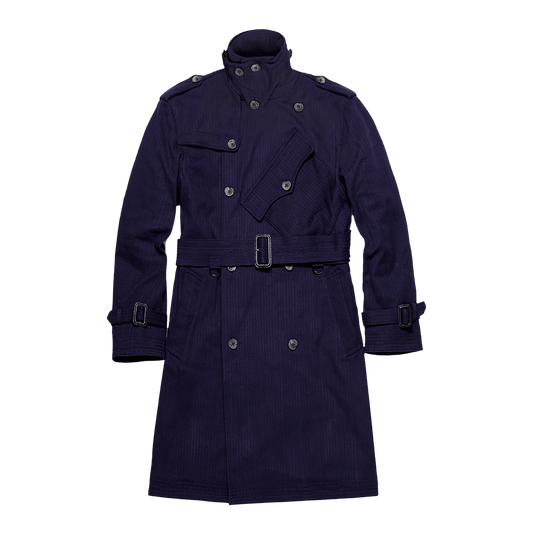 METROLOLITAN TRENCH INDIGO KENDO COAT (DR0066) - Nttitudoo MFG